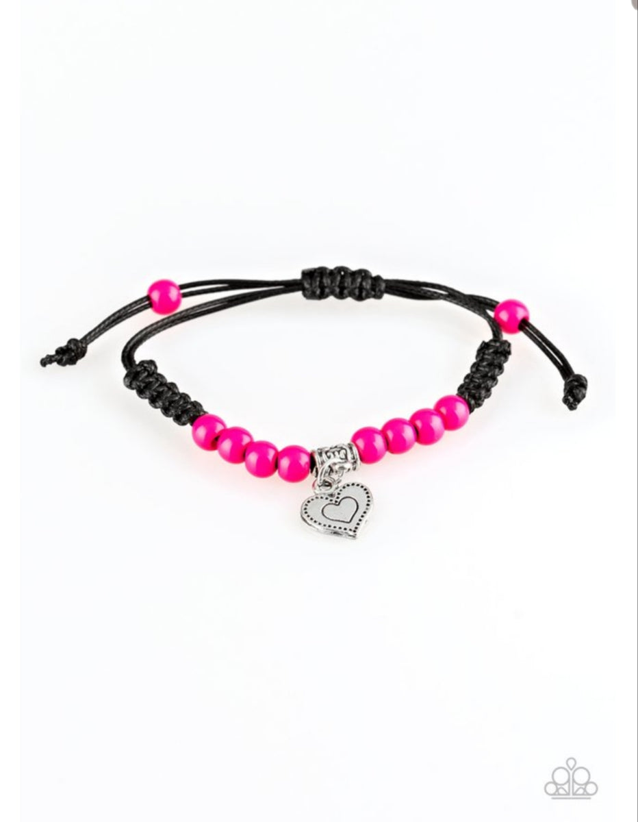 Starlet Shimmer Heart Pull String Bracelets – Bling By Christina