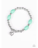 Starlet Shimmer Bead Heart Charm Bracelet