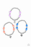 Starlet Shimmer Bead Heart Charm Bracelet