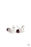 Starlet Shimmer Airy Silver Butterfly With White Rhinestone Earrings