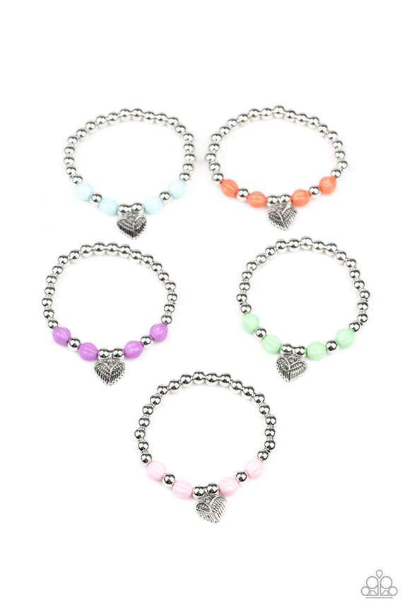 Starlet Shimmer Angel Wing-Like Heart Charms Bracelets