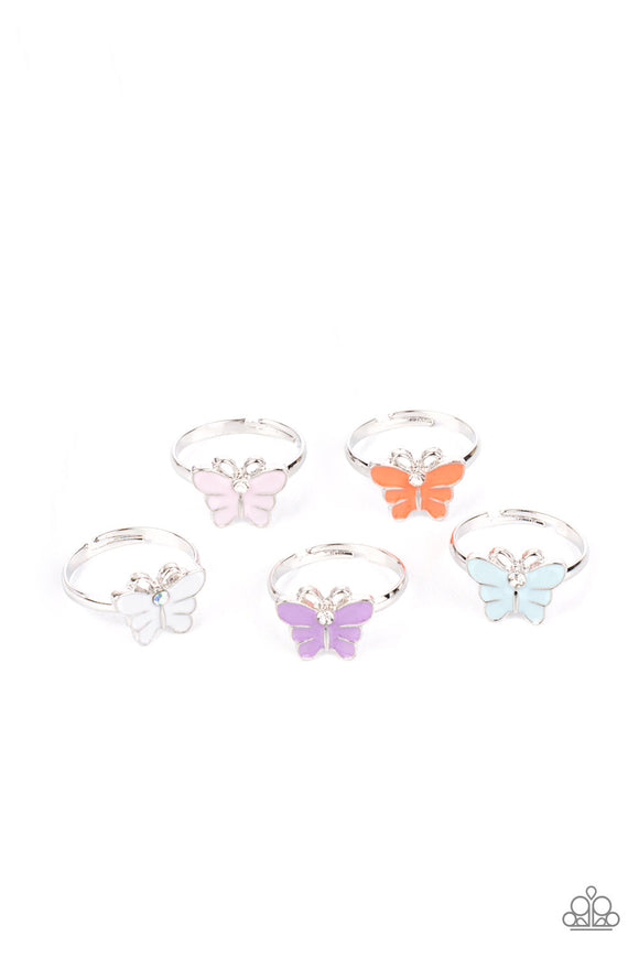 Starlet Shimmer Butterfly With Glittery Rhinestone Rings