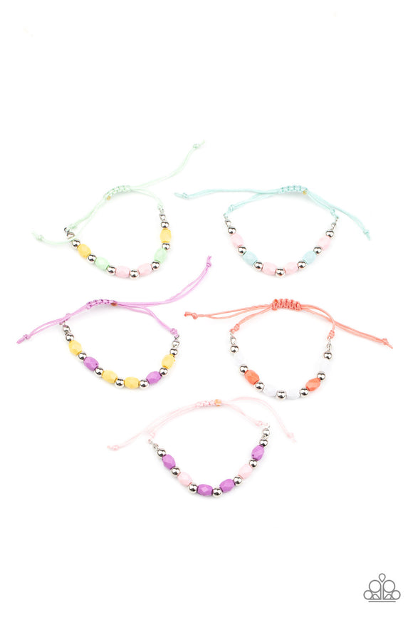 Starlet Shimmer Colorful Cording, Faceted Beaded Bracelets