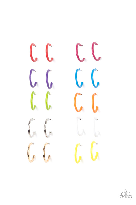 Starlet Shimmer Colorful Dainty Hoops Earrings