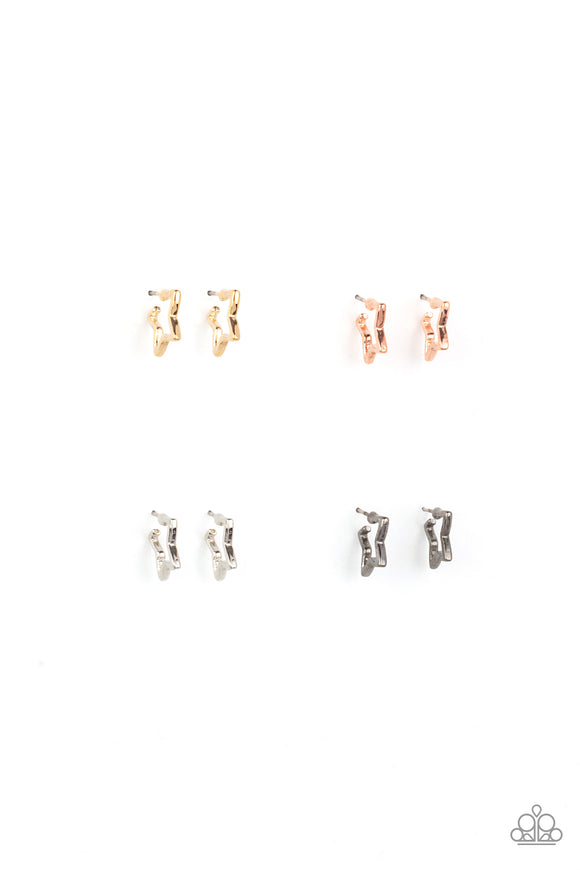 Starlet Shimmer Dainty Star Hoops Earrings