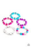 Starlet Shimmer Glassy Beads With Heart-Shaped Frame Bracelets
