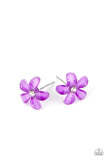 Starlet Shimmer Glassy Floral With Dainty White Rhinestone Earrings