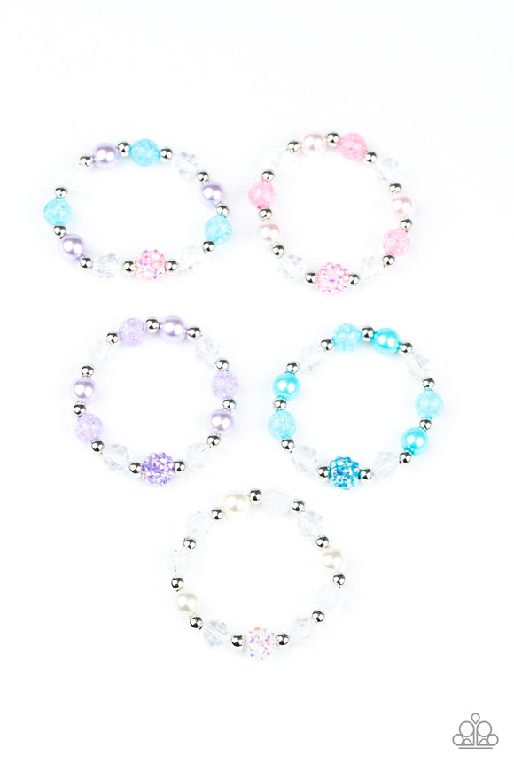 Starlet Shimmer Glassy, Pearly, And Rhinestone Studded Bracelets