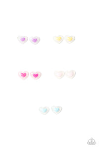 Starlet Shimmer Glittery Framed Colorful Heart Earrings