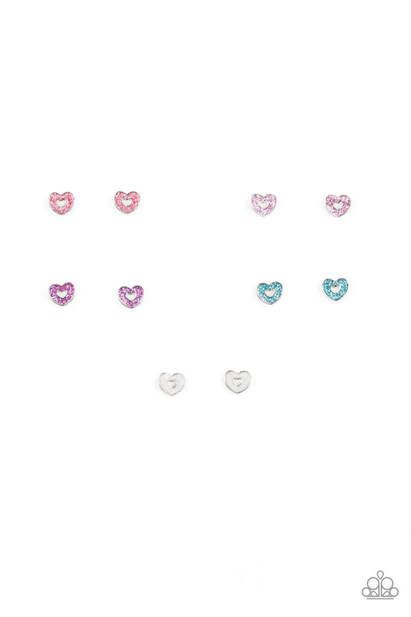 Starlet Shimmer Glittery Open Heart Earrings 