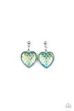 Starlet Shimmer Mermaid Scale Heart Earrings