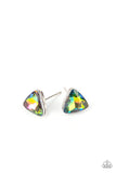 Starlet Shimmer Oversized Triangular Gems Earrings