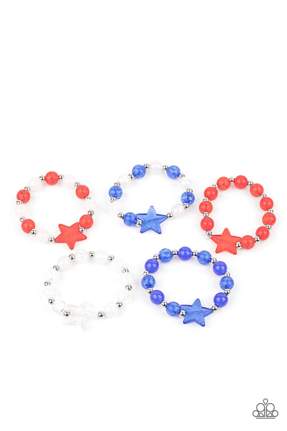 Starlet Shimmer Patriotic Sparkly Star Beaded Bracelets