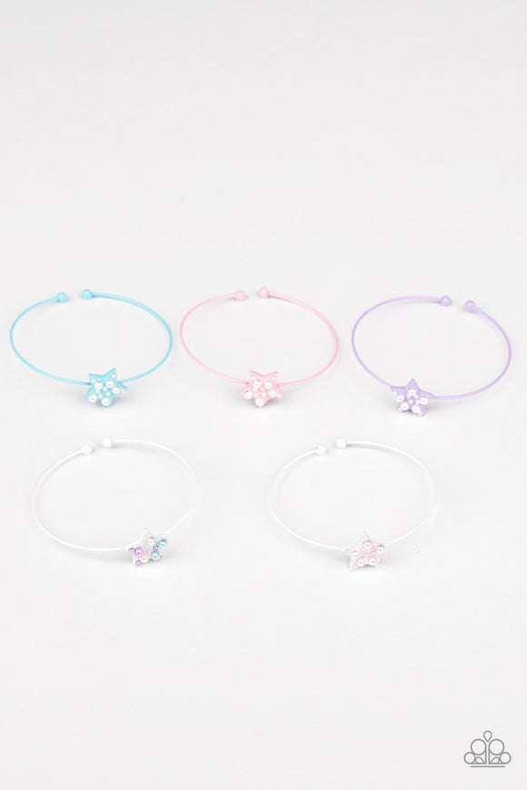 Starlet Shimmer Pearl-Dotted Star Cuff Bracelets