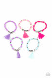 Starlet Shimmer Silver Stars And Colorful Tassel Bracelets