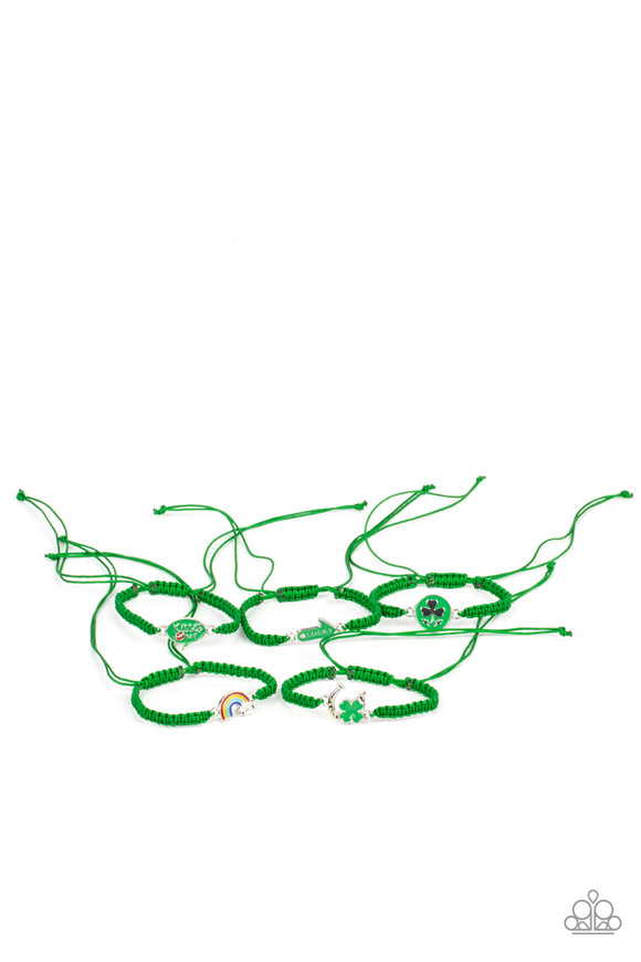 Starlet Shimmer St. Patrick's Day Green Corded Bracelets