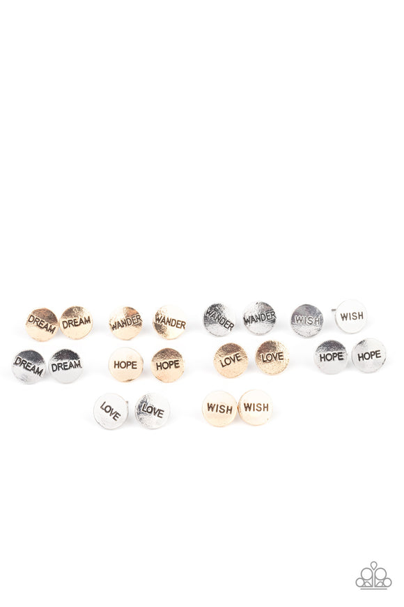 Starlet Shimmer Stamped Inspirational Word Earrings