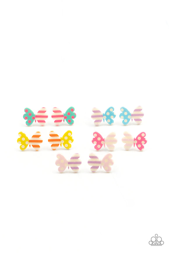 Starlet Shimmer Striped And Polka Butterfly Earrings