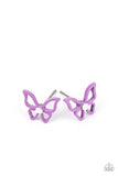 Starlet Shimmer White Rhinestone Center Colorful Butterfly Earrings