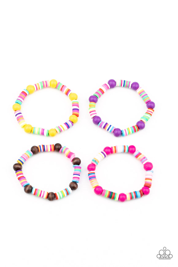 Starlet Shimmer Wooden Beads With Multicolored Accent Bracelets