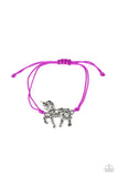 Starlet Shimmer Silver Charm Neon Pull String Bracelets