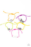 Starlet Shimmer Silver Charm Neon Pull String Bracelets