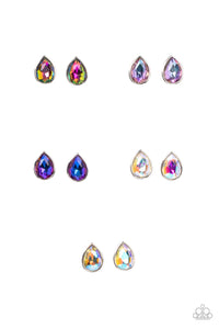 Starlet Shimmer Oversized Teardrop Iridescent Gems Earrings