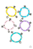 Starlet Shimmer Silver Heart and Butterfly Charms Beaded Bracelets