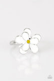 Starlet Shimmer White Flower with Rhinestone Rings